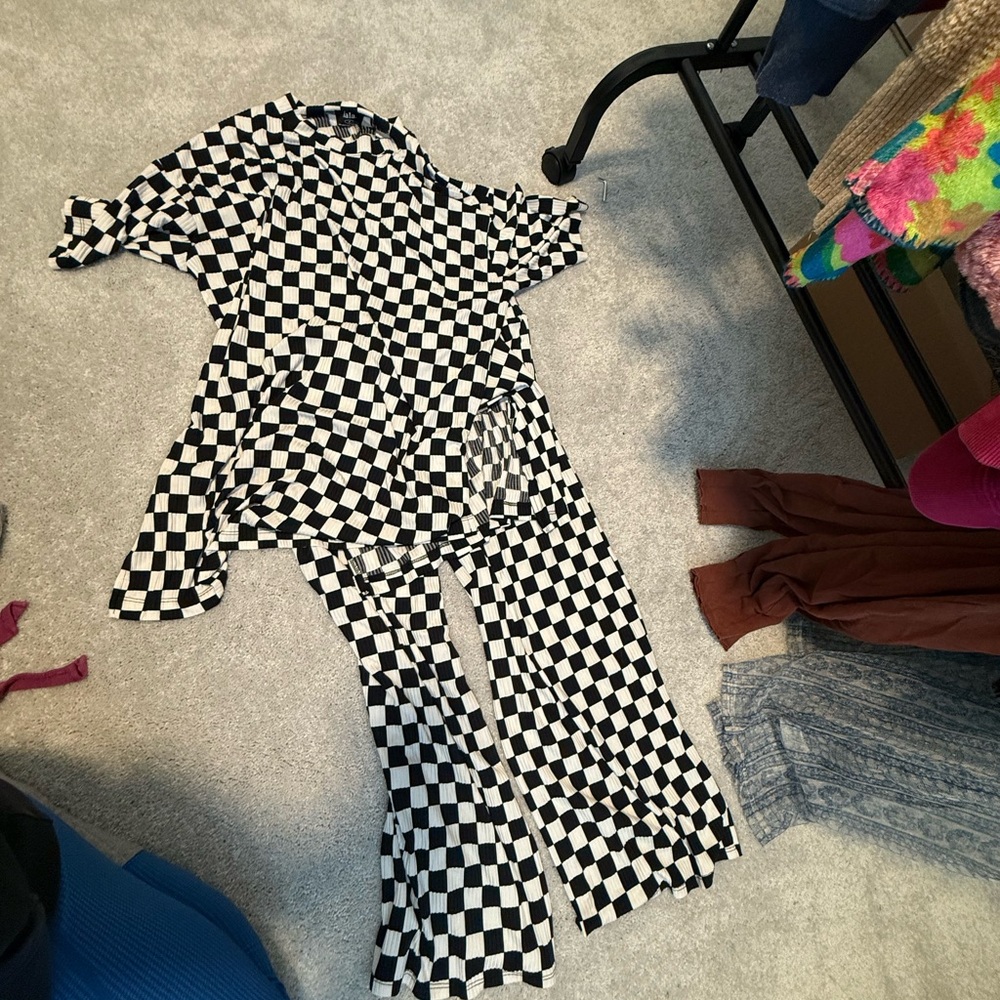Dressed in LaLa Checkered Black and White Women's Jumpsuit